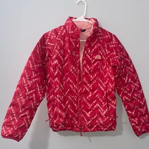The North Face Patterned Red Puffer Jacket